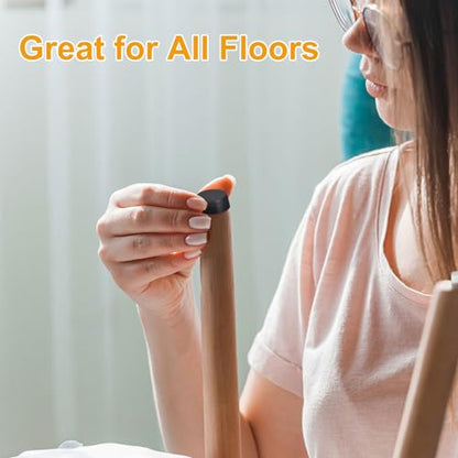 uxcell Adjustable Furniture Feet, 12Pcs 5/16"-18 UNC Thread - Furniture Leveling Leg Screw in Threaded for Table, Chairs, Sofa, Wardrobe (Black)