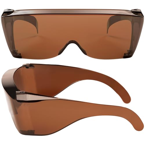 Cover-Ups Black Fit Over Sunglasses - Wrap Around Sunglasses - People Who Wear Prescription Glasses in the Sun - color: Brown