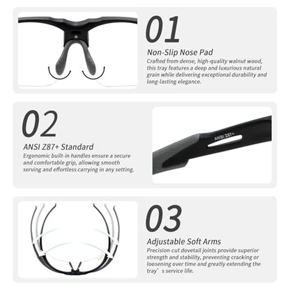 YIFAN Z87 Anti fog scratch shooting safety Pickleball glasses for men and women with Black frame |Wrap-Around | 100% UV Shielding| Eye Protection with adjustable Arms | Protective Eyewear