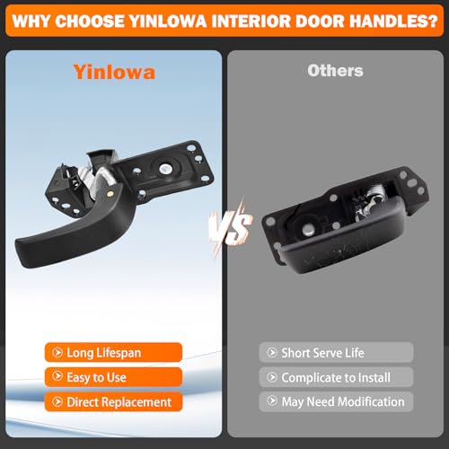Yinlowa Interior Door Handle Kit Front Rear Left Right Side for 2007-2013 Chevy Silverado Tahoe Suburban Avalanche, GMC Sierra Yukon, Cadillac Escalade, Replace 20833606 20833602 80374 15936892 - size: Left Driver Side + Right Passenger Side