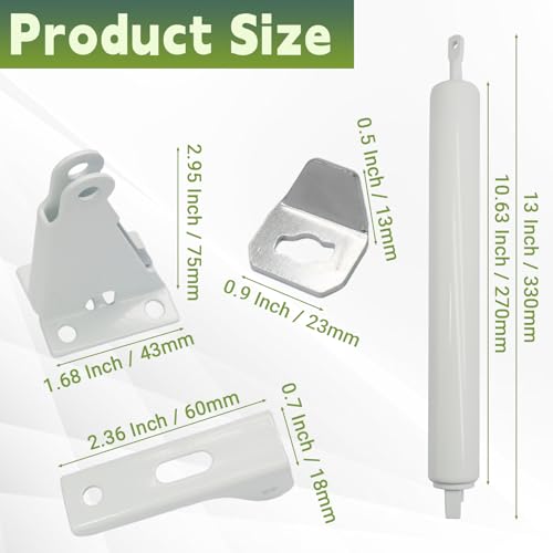 2 Pack Storm Door Closer Kit with Pneumatic Closer & Latch Set, Complete Screen and Storm Door Hardware Repair Kit, Adjustable Closing Speed (White) - size: White - 2 Pack