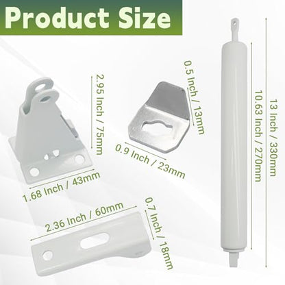 2 Pack Storm Door Closer Kit with Pneumatic Closer & Latch Set, Complete Screen and Storm Door Hardware Repair Kit, Adjustable Closing Speed (White) - size: White - 2 Pack