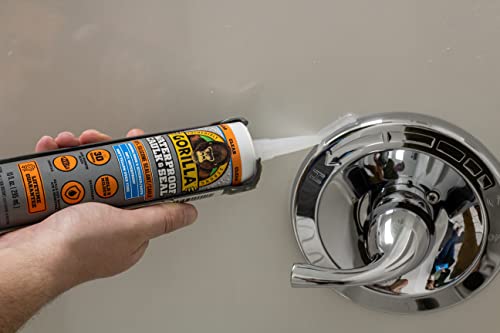 Gorilla Waterproof Caulk & Seal 100% Silicone Sealant; Clear; 10oz Cartridge (Pack of 6)