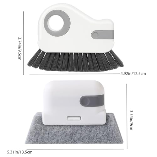 Window Track Cleaning Brush with Hidden Scraper for Sliding Door and Window Tracks, Shutters, Kitchen Sink Cleaning - color: Gray