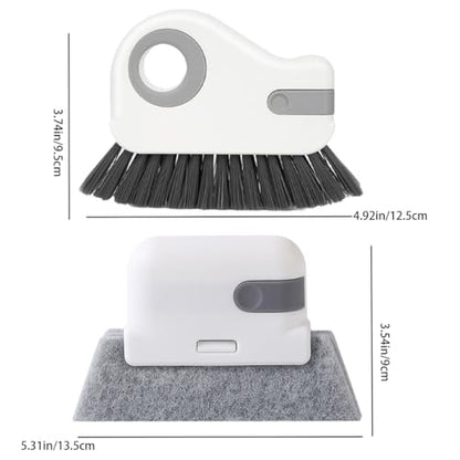 Window Track Cleaning Brush with Hidden Scraper for Sliding Door and Window Tracks, Shutters, Kitchen Sink Cleaning - color: Gray