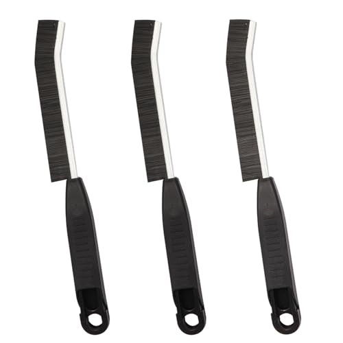 Hard Bristle Crevice Cleaning Brush,Grout Cleaner Brush,Scrub Brushes for Tile Floor,Gap Cleaning Supplies with Clip for Bathtub,Shower,Kitchen,Home Essentials,Gi-ft for Women Men(3PCS Frosted Black) - color: Frostedblack