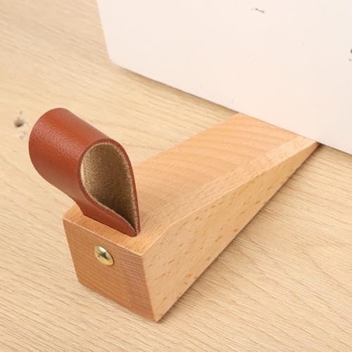 Wooden Door Stops Decorative Wood Door Stopper Hotel Security Doors Stopper Non-Slip Wedge Wooden Doorstop for Bedroom House Office Living Room Hotel Cabin