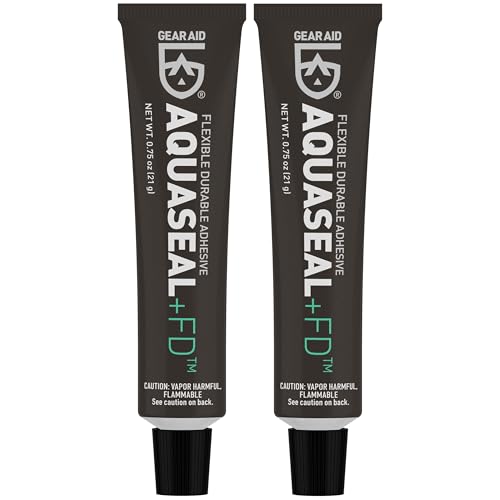 GEAR AID Aquaseal FD Flexible Durable Repair Adhesive for Fixing Tears and Holes in Waders, Wetsuits, PVC Inflatables, Vinyl and Outdoor Gear, Dries Clear, 0.75 oz, 2 Pack - style: .75 oz - 2 Pack