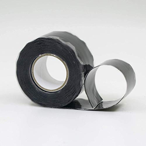 Romeda 1 Inch x 5 FT Black Self-Fusing Silicone, Thickness 1mm Hose Repair Tape, Heavy Duty and Leak Proof Rubber Hose Tape, Pipe for Water - Black - color: Black, size: 1mm (Thickness)