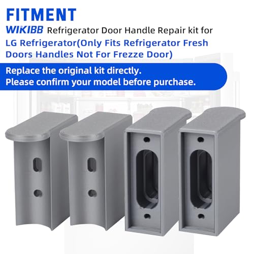Refrigerator Door Handle Repair Kit Compatible with LG Refrigerator Door Handles Kit for 3651JA2269Q 3651JA2269G LRFD25850ST Refrigerator Fresh Doors Handles Not for Freezer Handle, 4PCS Silver