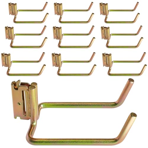 10 Pack E Track Heavy Duty Shovel Hanger, Large Steel Tool Hook Double J Hook for Store Long Handled Tools in Trailers, Trucks, Vans, Warehouses, Garages, Workshop, Garden Tools Organizers Storage - color: 6" (10 Pack)