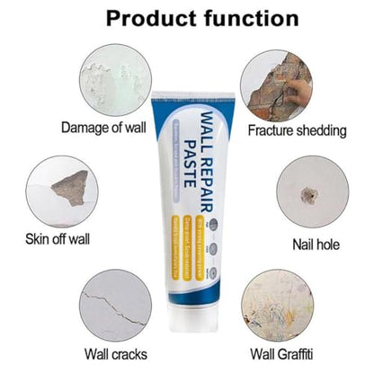Drywall Patch Repair Kit,Wall Mending Agent Repair Kit with Scraper to Fix Cracks,Efficient Wall Repairs Paste Filler for Holes,Cracks,Nail Holes & Small Damage,Home Maintenance Tool - color: 100g