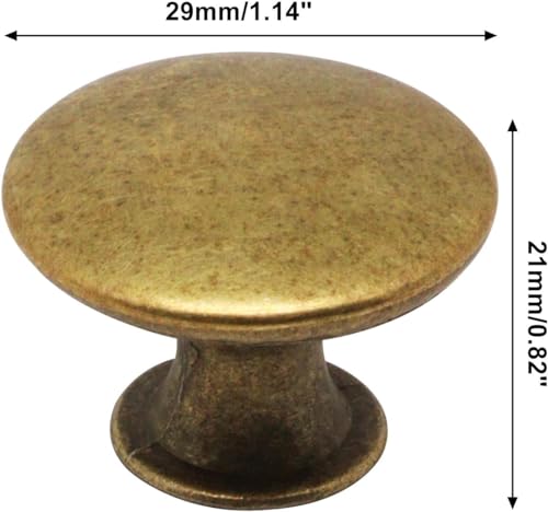Brass Cabinet Knobs 16 Pcs, Round Drawer Knob Kitchen Drawer Knobs, Single Hole Cupboard Cabinet Door Knob Dresser Drawers Pulls Handles - color: Brass, size: 16 Pack