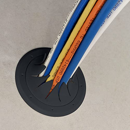 Construct Pro Speedy Spring-Lock Cable Pass Through Port, 2 inch Inner Diameter, Black CON6061SPZ