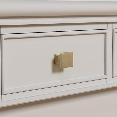 homdiy 10 Pack Champagne Bronze Cabinet Knobs Square DresserDrawer Knobs Brushed Bronze Bathroom Pulls Kitchen Cabinet Hardware - color: Champagne Bronze
