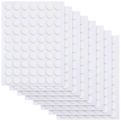 JANYUN 560 Pieces Double Sided Sticky Stickers Dots Removable Round Putty Clear Sticky Tack No Trace Sticky Putty Waterproof Small Stickers for Festival Decoration School (10mm, 560) - size: 10mm Round 560pcs