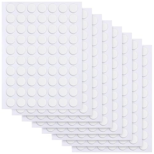 JANYUN 560 Pieces Double Sided Sticky Stickers Dots Removable Round Putty Clear Sticky Tack No Trace Sticky Putty Waterproof Small Stickers for Festival Decoration School (10mm, 560) - size: 10mm Round 560pcs