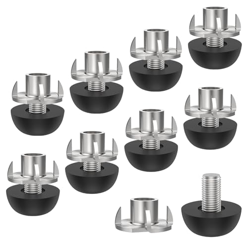 M8 Adjustable Furniture Leg, 304 Stainless Steel Furniture Feet, 8mm x 1.25 Screw-in Leveling Feet with Nuts, Outdoor Patio Furniture Legs Leveler for Table, Chair, Desk, Cabinet (8Set) - size: 8 SET + Nut