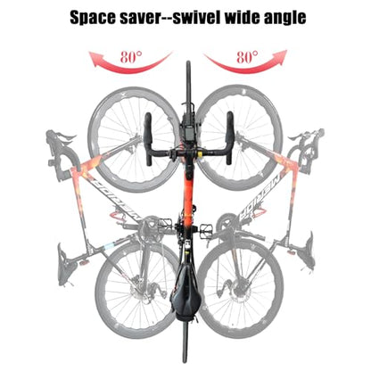 PHUNAYA All Metal Bike Wall Mount Vertical, Swivel Bike Hangers For Garage, Bike Rack Garage Wall, Bicycle Hooks, Garden Indoor Outdoor Storage, All Metal (1Pack) - style: Vertical 1Pack
