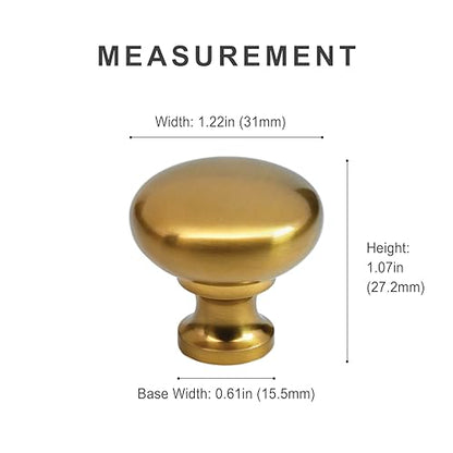 HESTIA HARDWARE | Cabinet Knob | Gold | 1-1/4 inch Diameter | 10 Pack | Drawer Knob | Cabinet Hardware (Z1.10.L) - color: Gold