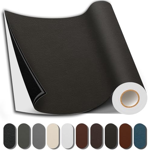 Shagoom Leather Repair Patch, Repair Patch Self Adhesive Waterproof, DIY Large Vinyl Patches for Couches, Furniture, Kitchen Cabinets, Wall （Coffee, 3.5X79 Inch） - color: Coffee, size: 3.5X79 inch
