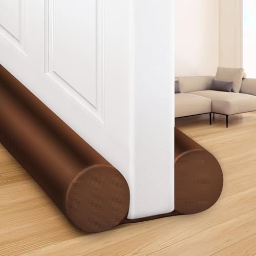 MAXTID 32" Door Draft Stopper Brown Home Essentials for New Home Door Stoppers for Bottom of Door Under Door Weather Stripping Large Door Draft Blocker - color: Brown, size: 32" (Up to 1.7" Gaps)