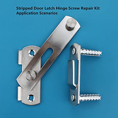 Screw Door Security Hardware Repair Kit - Jamb Reinforcement & Stripped Hinge Repair (Silver) - color: Silver