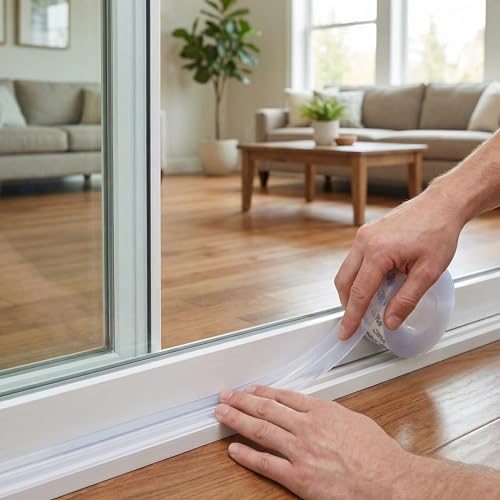Weather Stripping,33Ft, Door Seal, 45mm Wide, Transparent Soundproof Window Seal, Insulation Windproof Stopper for Gaps