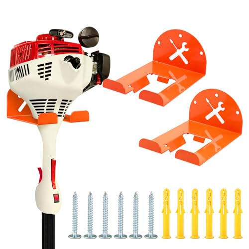Trimmer Rack Wall Mount - Heavy Duty Wall Hanger for Grass Trimmer Garden Tools Chainsaw Hedge Trimmer 2 Pack Orange - size: 2 PACK