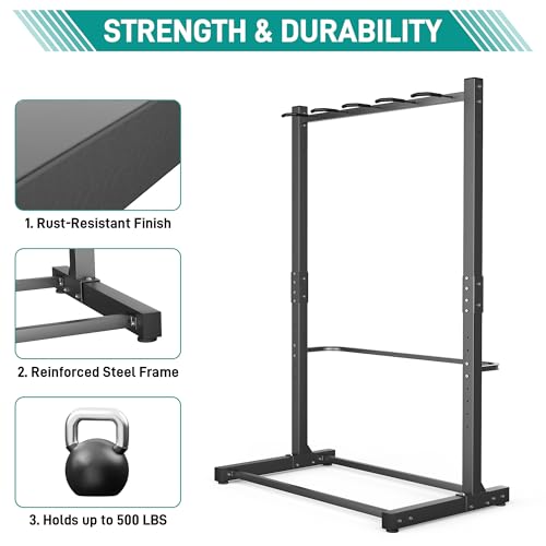 EVERHANGER Freestanding Bike Rack, Vertical Bike Rack Stand for Garage, Bicycle Storage Organizer, Holds Up to 5 Bikes - style: 5 Bike Hooks