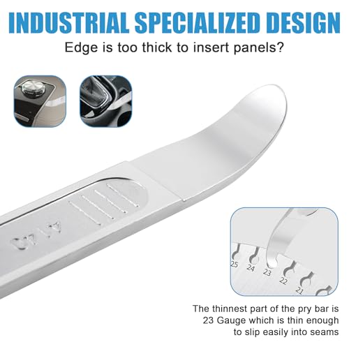 4140 Pry Tool,Pry Bar Trim Removal Tool,Pocket Pry Bar,Automotive Trim Removal Tool Kit,Aircraft Trim Removal Pry Tool,Interior and Exterior Trim Removal Kit for Planes - size: silver 2pcs