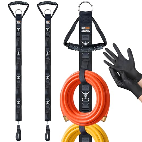 Extension Cord Organizer, 2 PCS Extension Cord Hanger with 5 Detachable Straps, Garage Garden Storage Straps for Cable, Hose, Rope, Tool - size: Cable Straps-A05