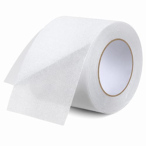 Qingluan Anti Slip Tape Heavy Duty Grip Tape Non Slip Stair Treads Waterproof High Traction Safety Tape for Indoor Outdoor Stairs Steps Floors(Transparent, 4 Inch x 32.8ft) - color: Transparent, size: 4 Inch x 32.8ft