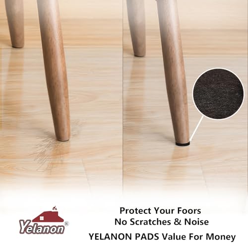 Yelanon Felt Furniture Pads for Hardwood Floors -24 Pcs 2.5" Premium Felt Pads for Chair Legs, Floor Protectors for Furniture, Brown - size: 24pcs Brown Square