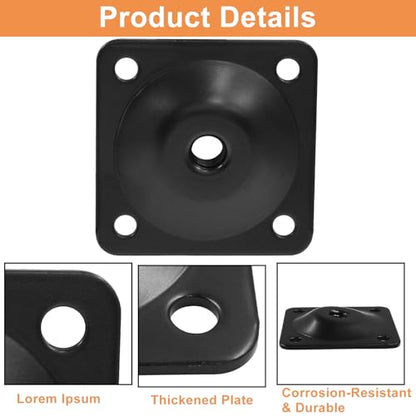 12 Degree Angled Leg Mounting Plates Kit, M8 Thread Furniture Sofa Legs Attachment Plates T-Plate for Repairing Damaged Sofa Couch Seats, with Hanger Bolts, Screws (Black, Set of 4) - color: Black, size: 5/16" (M8) -12 Degree