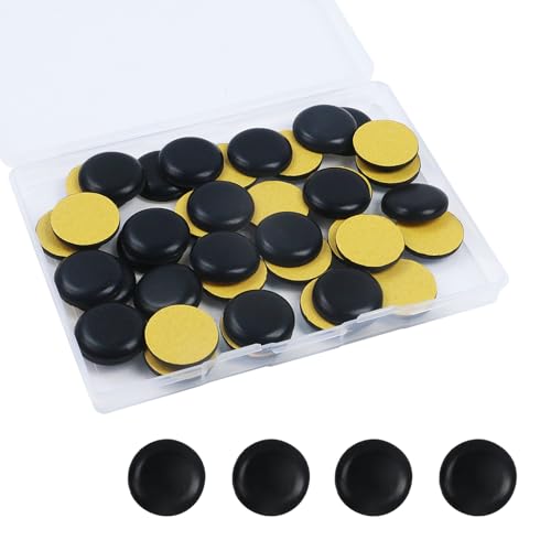 MY MIRONEY Round Chair Sliders Black Self-Adhesive Furniture Slider Gliders Floor Protector Pads with a Clear Plastic Box, 1 Inch, 40PCS - style: 1"; Black; 40PCS