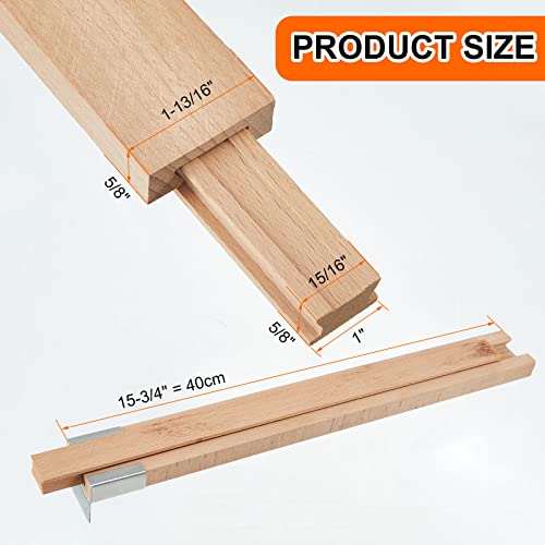 Maitys 2 Pcs Wood Drawer Slides Bottom Mount Classic 16 Inches Center Guide Track with Metal Slide Glides Traditional Wooden Drawer Rails for Dresser Replacement - size: 16 Inches