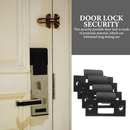 Angoily Door Reinforcement Plates 4Pcs Deadbolt Strike Plates Latch Door Lock Guide Plate Stainless Steel 2.75X1.57In Home Security Hardware