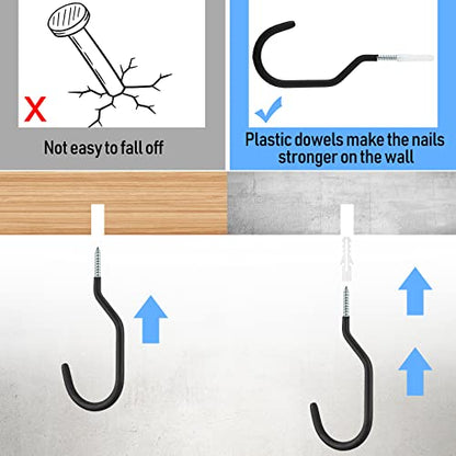 Amyhill 36 Pcs 6 Inch Heavy Duty Bike Hooks for Garage, Bike Hooks Hanger for Wall Bicycle Storage with Hanging Screw Loading Capacity 100 Lbs