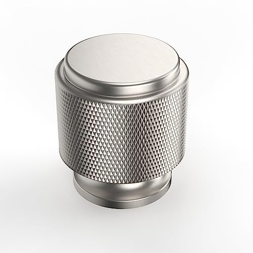 Asidrama 20 Pack Brushed Satin Nickel Kitchen Cabinet Knobs - Knurled Dresser Drawer Cabinet Hardware Zinc Knobs for Dresser Drawers - color: Brushed Satin Nickel, style: 20 Pack