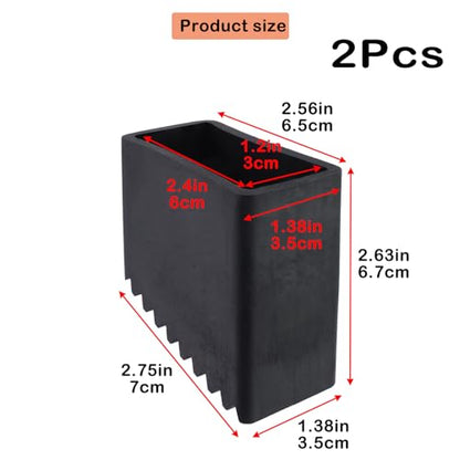 Geesatis 2Pcs Non-Slip Folding Ladder Feet Mat,Rubber Pads Covers Ladder Foot Pads,Anti-Skid Ladder Leg Cushion Bumper,1.2x2.4 Inch (Black) - color: Black, size: B-1.2in×2.4inch