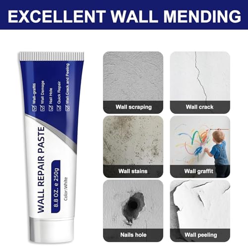 Efficient Drywall Repair Kit with Scraper, 2026 Upgrade Quick Drying Wall Mending Agent for Holes & Cracks, Multi-Functional Drywall Patch Paste Repair Kit for DIY Home Fix
