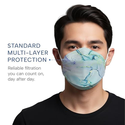 Well Before Welcome Series 3D KN95 Face Mask, Regular, Pack of 50 - color: Marble