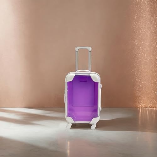 False Eyelash Storage Box, Portable Travel Organizer Mini Luggage False Eyelash Tray Makeup Tool (PURPLE) - color: PURPLE