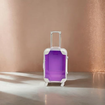 False Eyelash Storage Box, Portable Travel Organizer Mini Luggage False Eyelash Tray Makeup Tool (PURPLE) - color: PURPLE