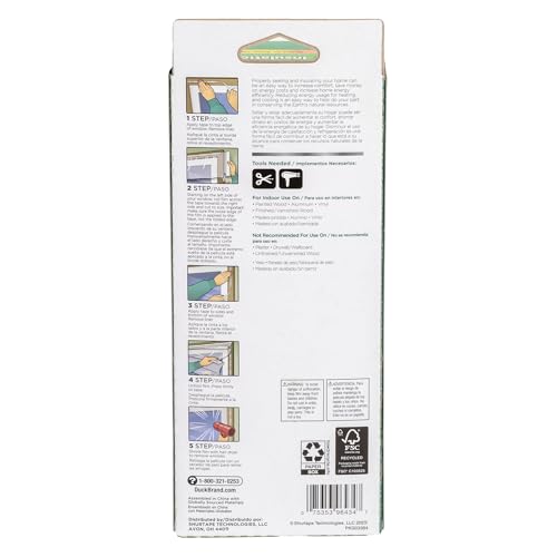 Duck Brand Window Insulation Kit - Winter Seal Kit Fits up to 10 Windows - Rolled Shrink Film Cuts to Size for Easy Indoor Installation - Tape Included - 62 in. by 420 in.- Clear,(Pack of 6) - size: 10 windows (Pack of 6)