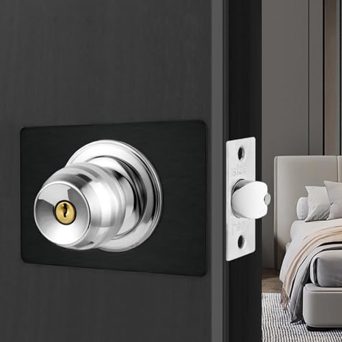 YHNNH 2PCS Matte Black Door Knob/Deadbolt Reinforcement Plate, Door Lock Fixing Plate Doors Handle Fixing Cover Filler Repair Backplate Doors Handle Hole Reinforcer Kit