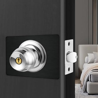 YHNNH 2PCS Matte Black Door Knob/Deadbolt Reinforcement Plate, Door Lock Fixing Plate Doors Handle Fixing Cover Filler Repair Backplate Doors Handle Hole Reinforcer Kit