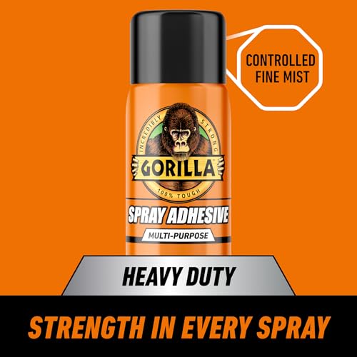 Gorilla Heavy Duty Spray Adhesive, Clear Glue, 14 Ounce (Pack of 6) - All Purpose with Comfort Nozzle for Indoor or Outdoor - size: 6 - Pack