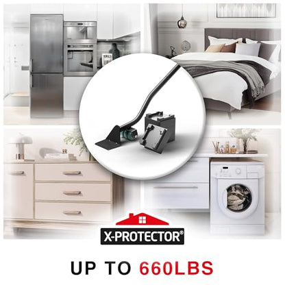 X-Protector Furniture Lifter Tool - Premium Furniture Jack Lifting Tool to Lift Furniture Easily - Appliance Lifter with 4.3" Adjustable Height - Ideal Jack to Lift Furniture Easily with No Effort